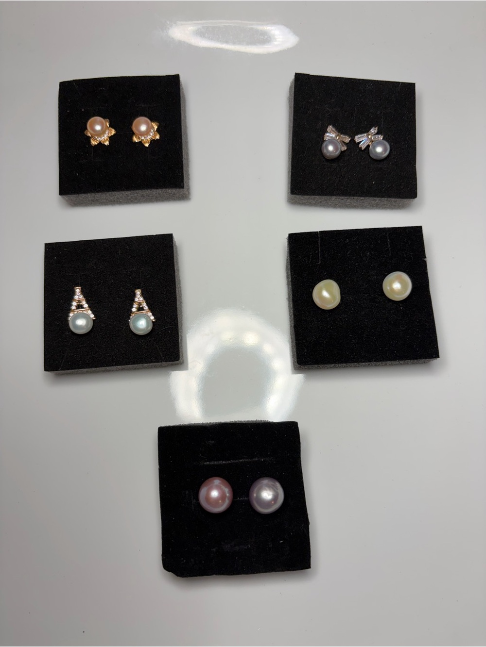 Assorted Freshwater Pearl Stud Earrings Collection — 7mm to 10mm